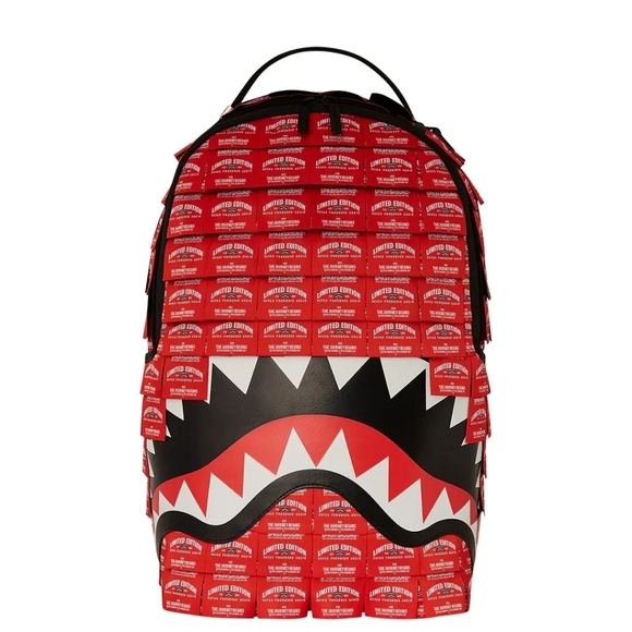 NWT Sprayground Limited Edition Red and Black Limited Edition Shark Backpack MAD - Picture 2 of 9